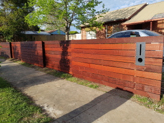 Merbau Slat Fence in Bellfield