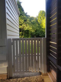 Single Gate with White Pickets + Handrail Capping 